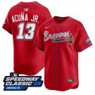 Ronald Acuna Jr Jersey #13 Atlanta Braves Speedway Classic Stitched Red