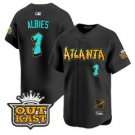 Ozzie Albies Jersey #1 Atlanta Braves Graffiti A-Town Edition Stitched Black