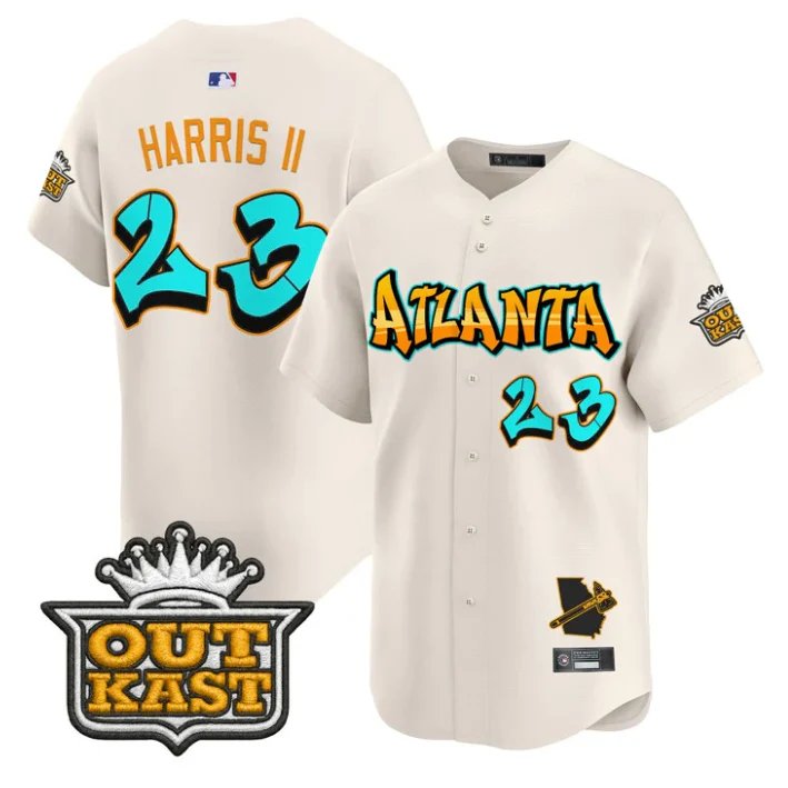 Michael Harris II Jersey #23 Atlanta Braves Graffiti A-Town Edition Stitched Cream