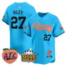 Austin Riley Jersey #27 Atlanta Braves Atliens Peach Vapor Premier Limited Blue
