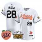 Matt Olson Jersey #28 Atlanta Braves Atliens Peach Vapor Premier Limited White
