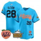 Matt Olson Jersey #28 Atlanta Braves Atliens Peach Vapor Premier Limited Blue
