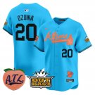 Marcell Ozuna Jersey #20 Atlanta Braves Atliens Peach Vapor Premier Limited Blue