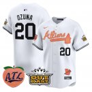 Marcell Ozuna Jersey #20 Atlanta Braves Atliens Peach Vapor Premier Limited White