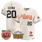 Marcell Ozuna Jersey #20 Atlanta Braves Atliens Peach Vapor Premier Limited Cream