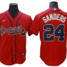 Atlanta Braves #24 Deion Sanders Red Cool Base Jersey