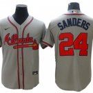 Atlanta Braves #24 Deion Sanders Gray Cool Base Jersey