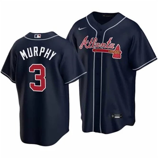 Any Size Braves #3 Dale Murphy Baseball Jersey Navy