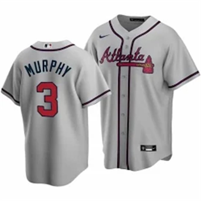 Any Size Braves #3 Dale Murphy Baseball Jersey Gray