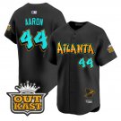 Hank Aaron Jersey #44 Atlanta Braves Graffiti A-Town Edition Stitched Black