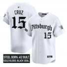 Oneil Cruz Jersey #15 Pittsburgh Pirates Gothic Steel City Stitched White