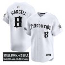 Willie Stargell Jersey #8 Pittsburgh Pirates Gothic Steel City Stitched White