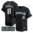 Willie Stargell Jersey #8 Pittsburgh Pirates Gothic Steel City Stitched Black