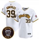 Nick Gonzales Jersey #39 Pittsburgh Pirates 412 Patch White Premier Coolbase
