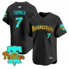 TREA TURNER Jersey #7 Philadelphia Phillies Graffiti Broad Street Edition Black