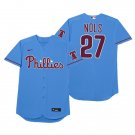 Mens Philadelphia Phillies #27 Aaron Nola Blue 2021 Players' Weekend Jersey