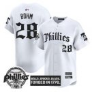 Alec Bohm Jersey #28 Philadelphia Phillies Gothic Liberty Edition White