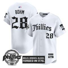 Alec Bohm Jersey #28 Philadelphia Phillies Gothic Liberty Edition White