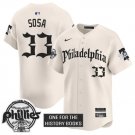 Edmundo Sosa Jersey #33 Philadelphia Phillies Gothic Liberty Edition Cream