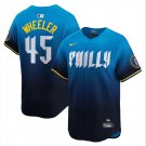 Philadelphia Phillies #45 Zack Wheeler 2024 City Connect Limited Jersey - Blue