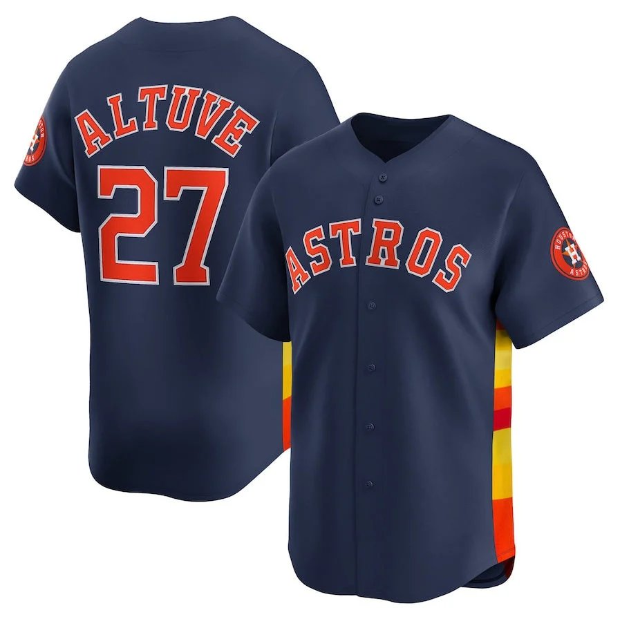 Houston Astros #27 Jose Altuve Navy Alternate Cool Base Jersey