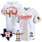 Men's Houston Astros #44 Yordan Alvarez White Houston Rodeo Patch Vapor Premier Jersey