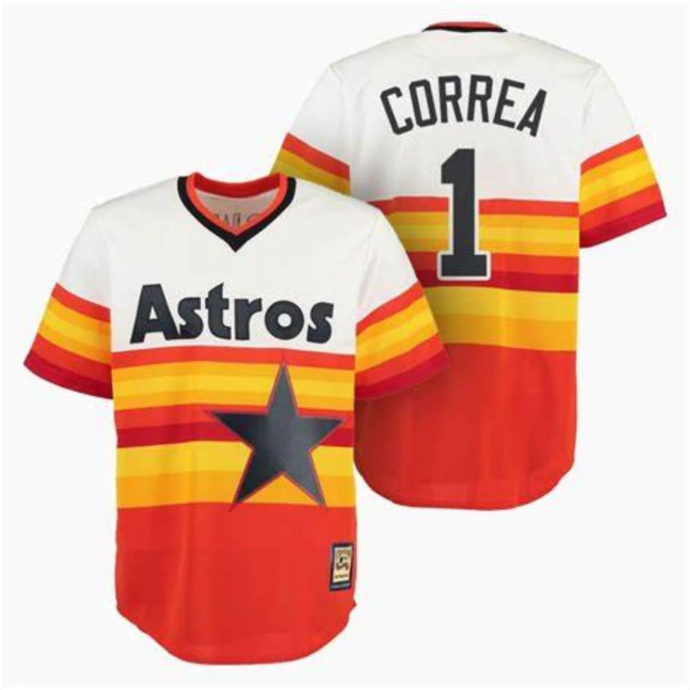 Houston Astros Carlos Correa Orange Throwback Pullover Jersey