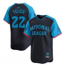 All Size MIL #22 Christian Yelich Number Navy 2024 All Star Jersey