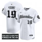 Robin Yount Jersey #19 Milwaukee Brewers Gothic 414 Shadows Edition White