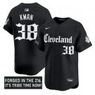 Steven Kwan Jersey #38 Cleveland Indians Gothic Iron Edition Stitched Black