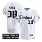 Steven Kwan Jersey #38 Cleveland Indians Gothic Iron Edition Stitched White