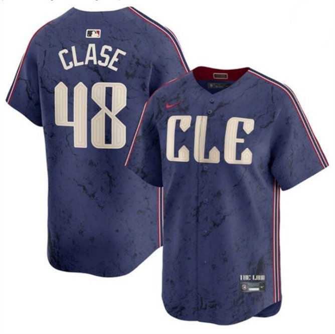 CLE #48 Emmanuel Clase Navy 2024 City Connect Limited Stitched Jersey