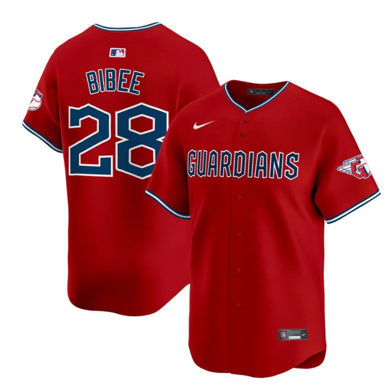Tanner Bibee Jersey #28 Cleveland Guardians Vapor Premier Limited Red