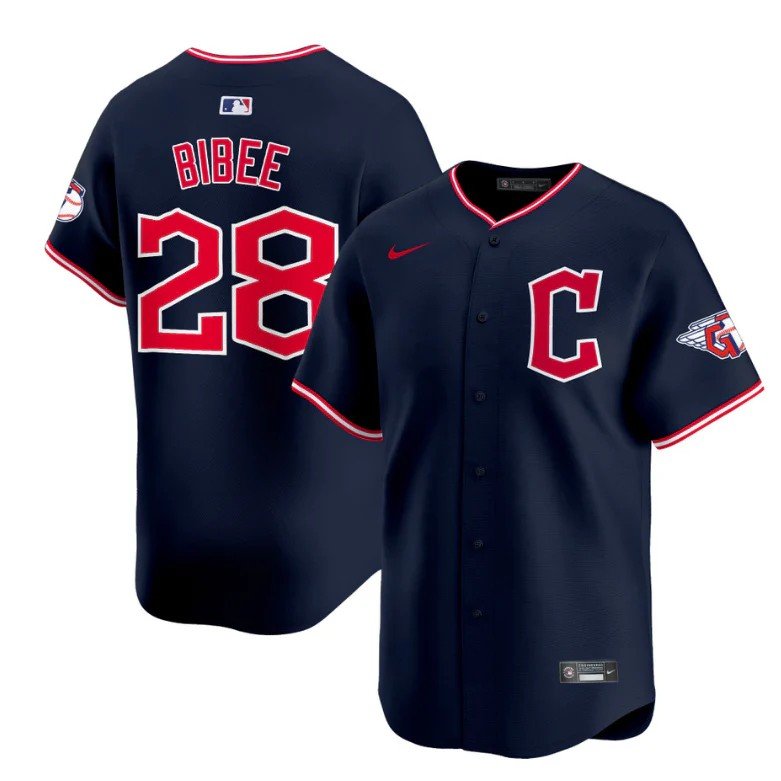 Tanner Bibee Jersey #28 Cleveland Guardians Vapor Premier Limited Navy