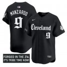 Kyle Manzardo Jersey #9 Cleveland Indians Gothic Iron Edition Stitched Black