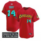 Larry Doby Jersey #14 Cleveland Indians Graffiti 216 Ink Edition Red