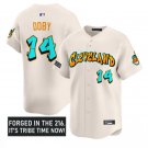 Larry Doby Jersey #14 Cleveland Indians Graffiti 216 Ink Edition Cream