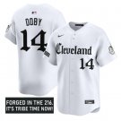 Larry Doby Jersey #14 Cleveland Indians Gothic Iron Edition Stitched White