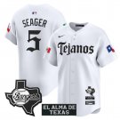Corey Seager Jersey #5 Texas Rangers Mexico Tejano Barrio Style Vapor Limited White