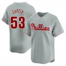 Mens Philadelphia Phillies #53 Adolis Garcia Nike Gray Road Vapor Limited Jersey