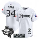 Nolan Ryan Jersey #34 Texas Rangers Mexico Tejano Barrio Style Vapor White