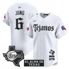 Josh Jung Jersey #6 Texas Rangers Mexico Tejano Barrio Style Vapor White