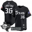 Wyatt Langford Jersey #36 Texas Rangers Gothic Frontier Edition Vapor Limited