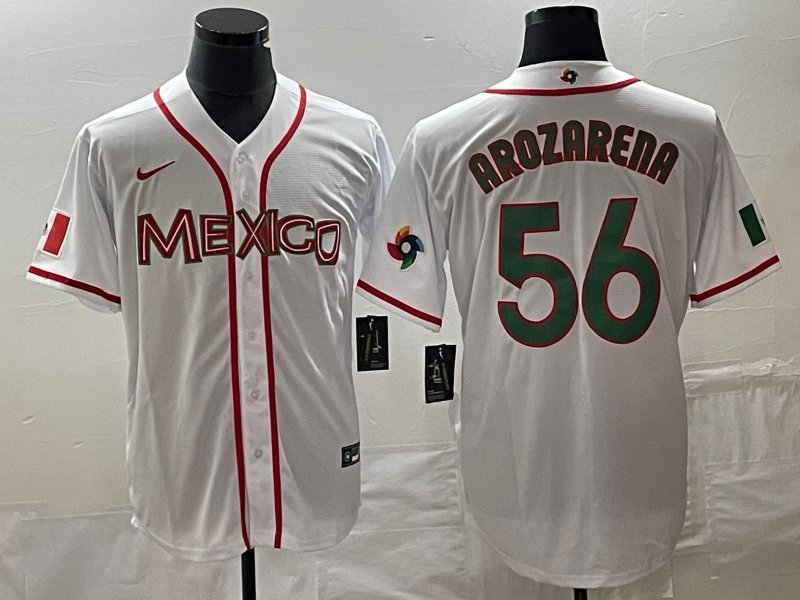 Mexico Baseball #56 Randy Arozarena White 2026 World Baseball Classic Jersey White