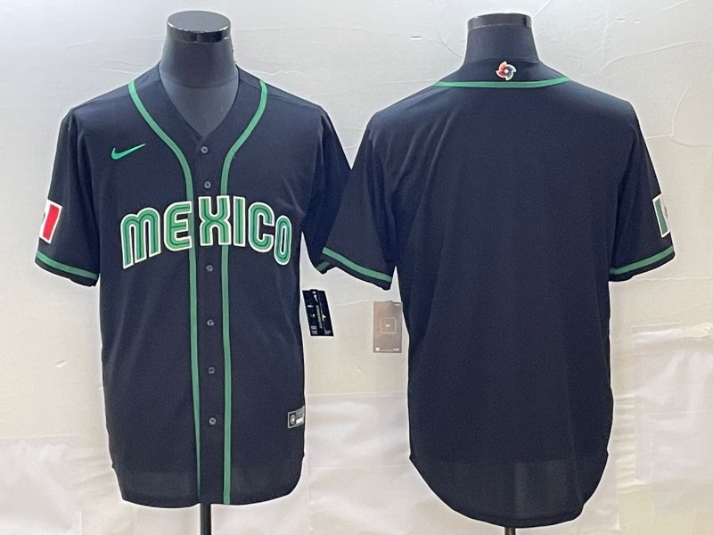 Men's Mexico Baseball 2026 World Cool Baseball Cup Blank Jersey Black