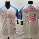 Men's Mexico Player #34 Fernando Valenzuela 2026 White Blue World Classic Stitched Jersey