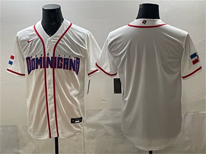 Men's Dominican Republic Baseball Blank White 2026 World Baseball Classic Home Jersey