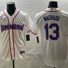 Men's Dominican Republic Baseball #13 Manny Machado White 2026 World Baseball Classic Home Jersey