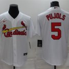 Any Size St. Louis Cardinals #5 Albert Pujols White Cool Baseball Jersey
