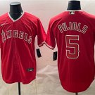 Men's Los Angeles Angels #5 Albert Pujols Red Stitched Baseball Jersey